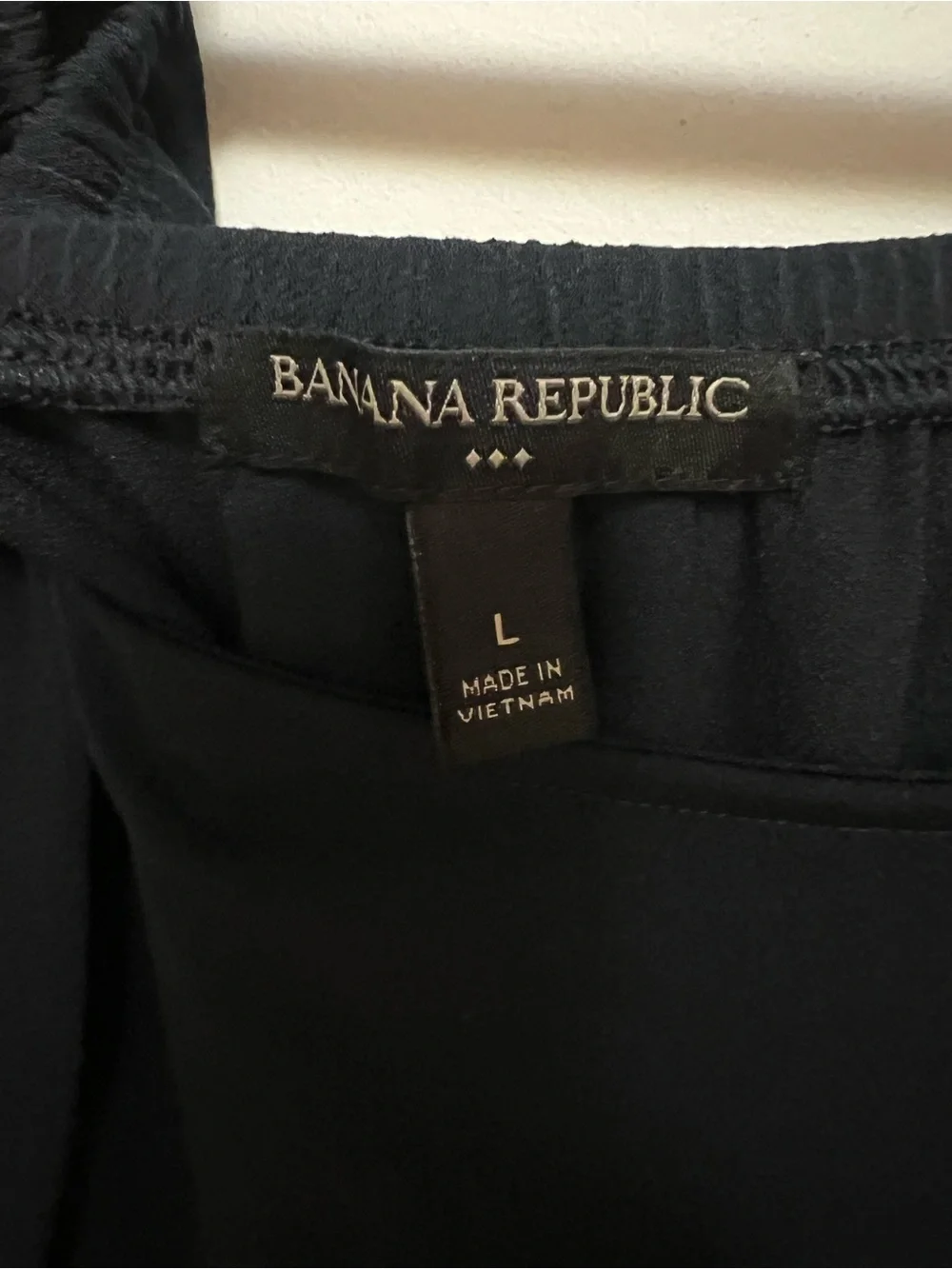Banana Republic Navy Puff Sleeve Scoop Neck Blouse Size L